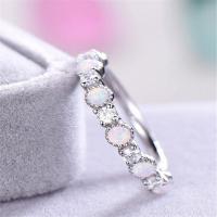 metal anillo, con Ópalo, chapado, diverso tamaño para la opción & para mujer & con diamantes de imitación, más colores para la opción, Vendido por UD