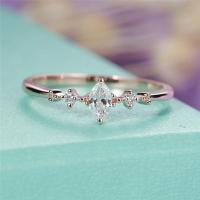 metal anillo, chapado en color rosa dorada, diverso tamaño para la opción & para mujer & con diamantes de imitación, Vendido por UD