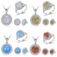 Brass Cubic Zirconia Jewelry Sets, Stud Earring & finger ring & necklace, platinum plated, oval chain & for woman & epoxy gel & with cubic zirconia US Ring  Approx 15.7 Inch 