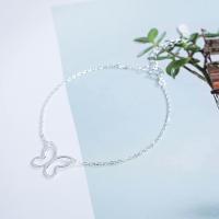 Sterling Silver Bracelets, 925 Sterling Silver, with 1.37lnch extender chain, Butterfly, oval chain & for woman Approx 5.9 Inch 