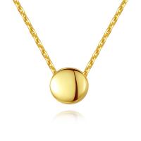 Brass Jewelry Necklace, with 50mm extender chain, Flat Round, plated, oval chain & for woman nickel, lead & cadmium free Approx 15.7 Inch 