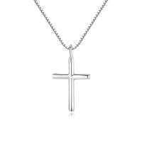 Brass Jewelry Necklace, with 50mm extender chain, Cross, platinum plated, box chain & for woman, nickel, lead & cadmium free Approx 15.7 Inch 