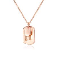 Brass Jewelry Necklace, with 50mm extender chain, real rose gold plated, oval chain & with letter pattern & for woman, nickel, lead & cadmium free Approx 15.7 Inch 