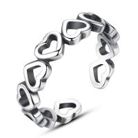 Thailand Sterling Silver Finger Ring, Heart, adjustable & for woman, 4mm, US Ring 
