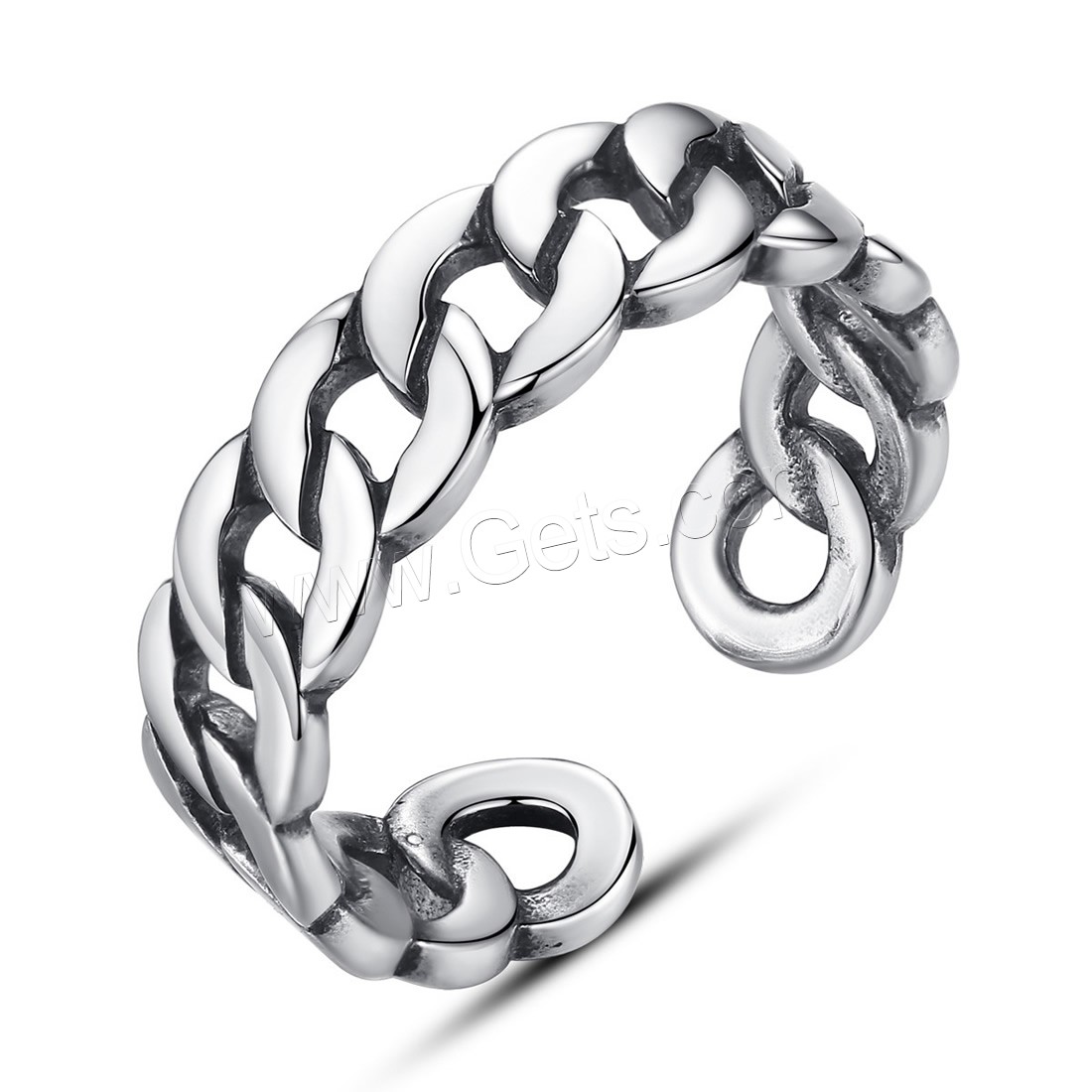 Thai Sterling Silber Finger Ring, Thailand, unisex & einstellbar & verschiedene Größen vorhanden & Schwärzen, 5.5mm, Größe:6-8, verkauft von PC