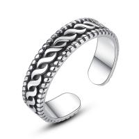 タイの純銀製の指環, タイ銀, ユニセックス & 調節の可能性がある & 異なるサイズの選択 & 黒くする, 4mm, 売り手 パソコン