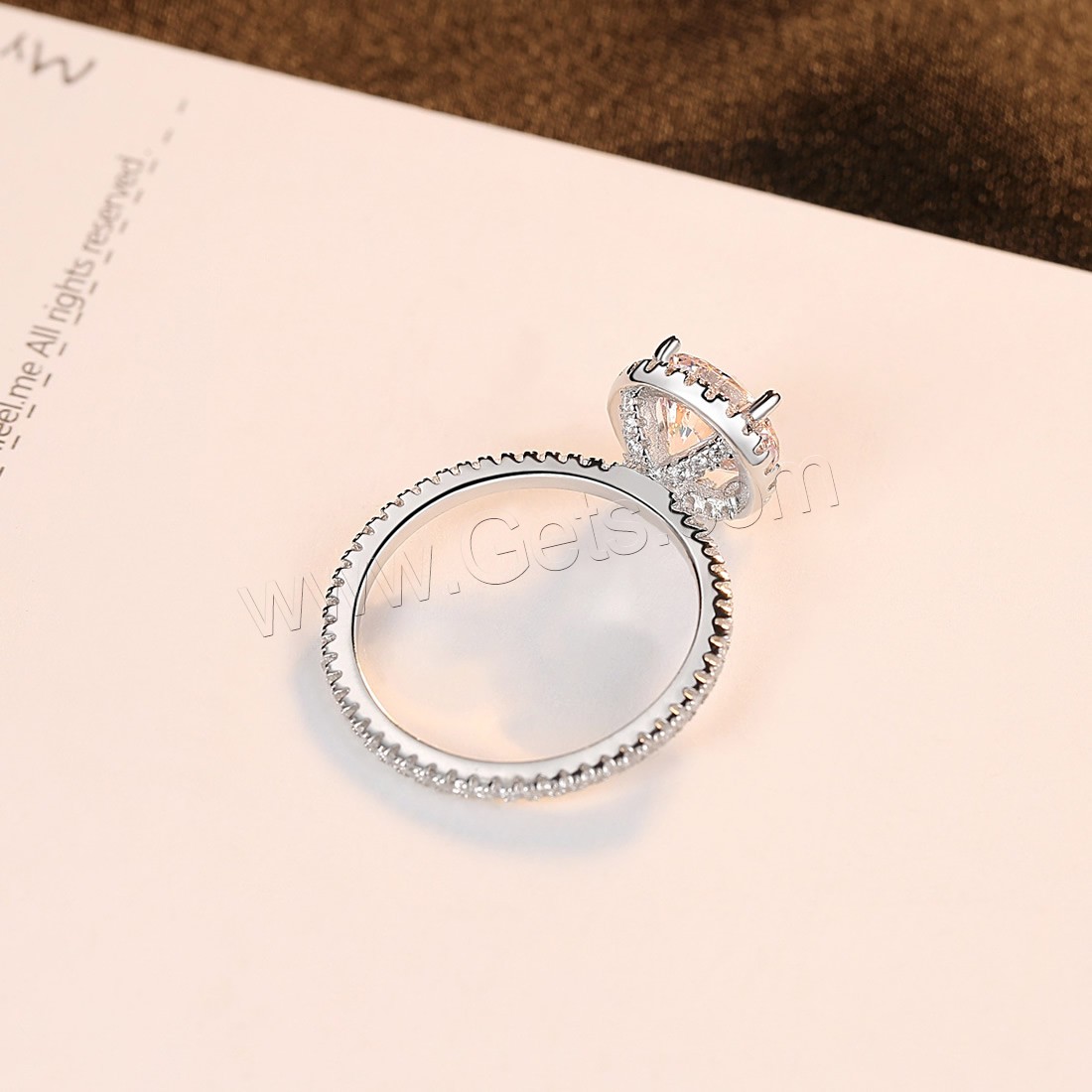 Zirkonia Messing Finger Ring, platiniert, verschiedene Größen vorhanden & für Frau & mit kubischem Zirkonia, frei von Nickel, Blei & Kadmium, 11mm, verkauft von PC