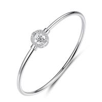 Brass Bangle, platinum plated, micro pave cubic zirconia & for woman, nickel, lead & cadmium free Inner Approx 54mm Approx 6.7 Inch 