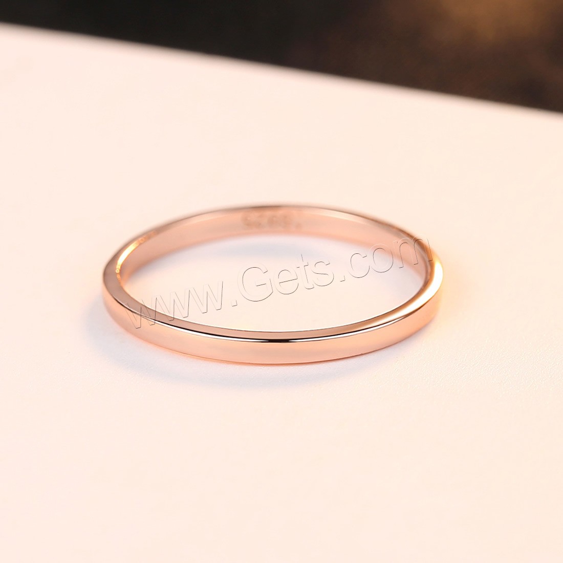 Brass Finger Ring, Donut, real rose gold plated, different size for choice & for woman, nickel, lead & cadmium free, 2mm, Sold By PC