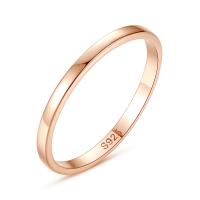 Палец кольцо-латунь, Латунь, Кольцевая форма, плакирование настоящим розовым золотом, разный размер для выбора & Женский, не содержит никель, свинец, 2mm, продается PC