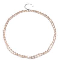 Freshwater Pearl Brass Necklace, with Freshwater Pearl, with 50mm extender chain, Round, platinum plated, for woman & , nickel, lead & cadmium free, 3.6mm Approx 19.7 Inch 