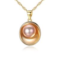 Freshwater Pearl Brass Necklace, with Freshwater Pearl, with 50mm extender chain, plated, Singapore chain & for woman nickel, lead & cadmium free Approx 15.7 Inch 