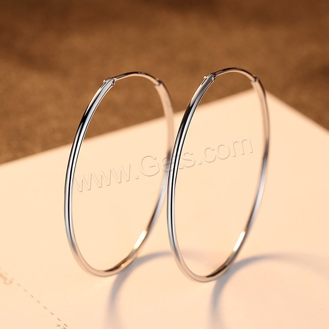 Brass Hoop Earring, Donut, platinum plated, different size for choice & for woman, nickel, lead & cadmium free, Sold By Pair