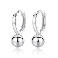 Brass Huggie Hoop Earring, Round, platinum plated, for woman, nickel, lead & cadmium free 