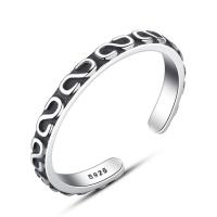 タイの純銀製の指環, タイ銀, ユニセックス & 調節の可能性がある & 黒くする, 2mm, サイズ:6-8, 売り手 パソコン