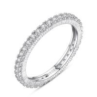 Cubic Zirconia Micro Pave Brass Finger Ring, platinum plated & micro pave cubic zirconia & for woman, nickel, lead & cadmium free, 2mm 