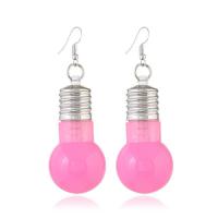 Acrylic Drop Earring, Zinc Alloy, with Acrylic, Light Bulb, silver color plated, lightening & LED & for woman 