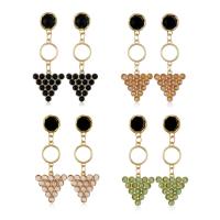 Crystal Drop Earring, Zinc Alloy, with Crystal, gold color plated, for woman 