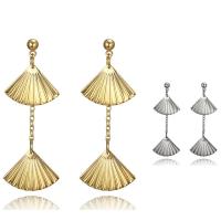 Zinc Alloy Drop Earring, stainless steel post pin, Shell, plated, for woman lead & cadmium free, 50mm 