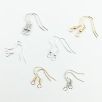 真鍮フック耳ワイヤー, 銅, メッキ, ループ付き & 異なるスタイルを選択, 18mm, 穴:約 1-1.5mm, 売り手 ペア