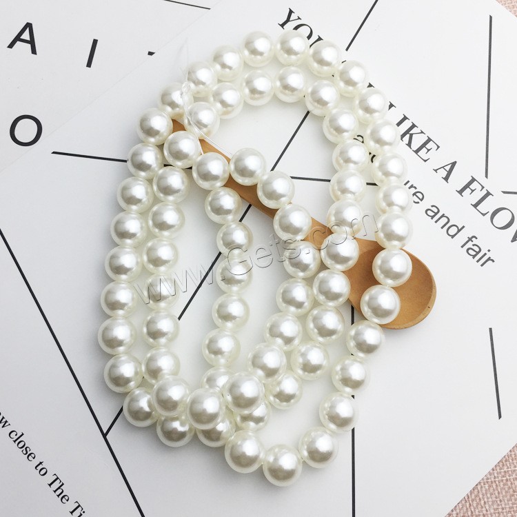 ABS perla de los granos de plástico, Perlas de plástico ABS, BeCharmed perla, barniz de secado al horno, agujero:aproximado 0.5mm, longitud:aproximado 40 Inch, Vendido por Sarta