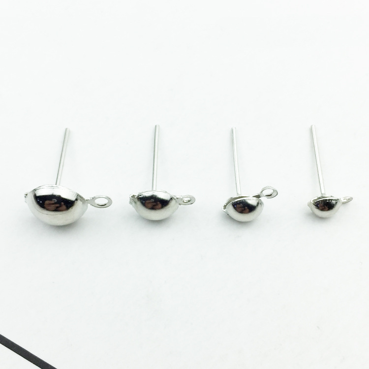 鉄製のフック耳ワイヤー, 鉄, メッキ, ループ付き & 異なるサイズの選択, 無色, 穴:約 2mm, 売り手 パソコン