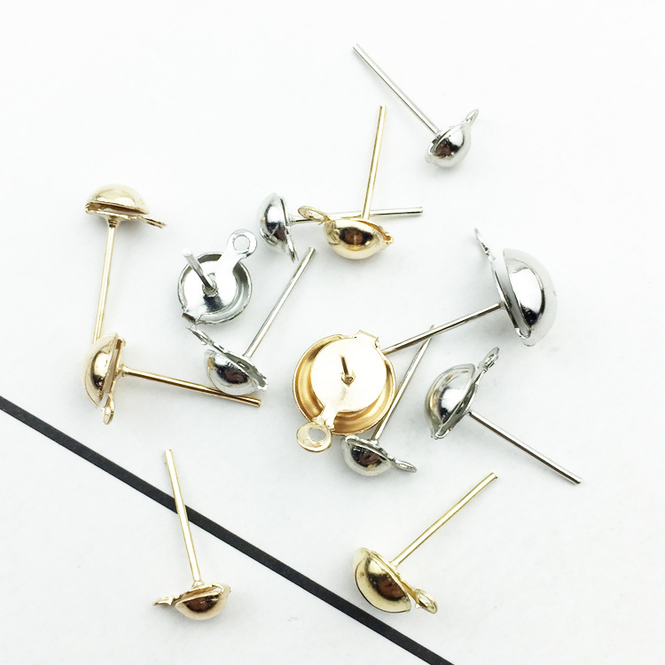 鉄製のフック耳ワイヤー, 鉄, メッキ, ループ付き & 異なるサイズの選択, 無色, 穴:約 2mm, 売り手 パソコン