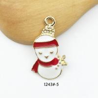 Zinc Alloy Christmas Pendants, gold color plated, Christmas jewelry & enamel Approx 2mm 