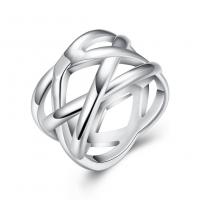 Brass Finger Ring, silver color plated & for woman 