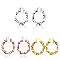 Brass Hoop Earring, plated, for woman 38mm 