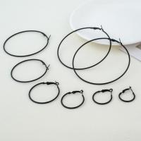 Mode Eisen Prise Kreis Ohrringe, Einbrennlack, verschiedene Größen vorhanden & für Frau, schwarz, verkauft von Paar