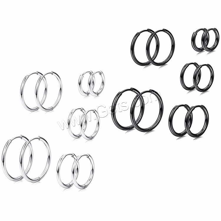 Titanium Steel Huggie Hoop Earring, plated, Unisex & different size for choice, more colors for choice, Sold By PC