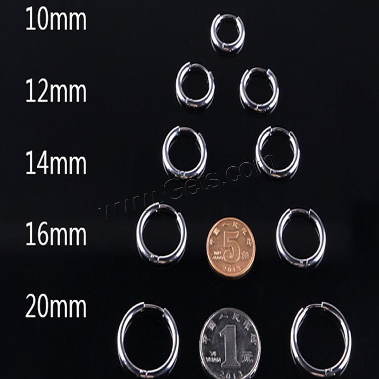 Titanium Steel Huggie Hoop Earring, plated, Unisex & different size for choice, more colors for choice, Sold By PC