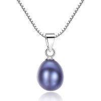 Freshwater Pearl Brass Necklace, with Freshwater Pearl, with 50mm extender chain, Oval, platinum plated, box chain & for woman nickel, lead & cadmium free Approx 15.7/Strand 