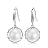 Freshwater Pearl Brass Earring, with Freshwater Pearl, platinum plated, for woman nickel, lead & cadmium free 