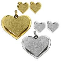 Fashion Stainless Steel Jewelry Sets, pendant & earring, Heart, plated, for woman & stardust Approx 3.5mm 