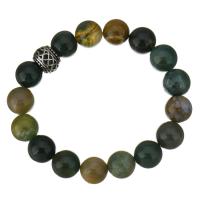 Moss Agate Bracelet, with Stainless Steel, for woman, original color, 12.5mm Approx 8 Inch 