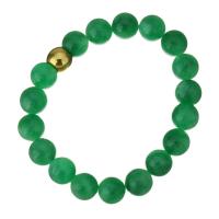 gefärbte Jade Armband, mit Edelstahl, goldfarben plattiert, für Frau, 10mm, Länge:ca. 7 ZollInch, verkauft von Strang