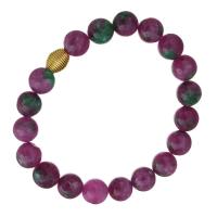Dyed Jade Bracelet, with Stainless Steel, gold color plated, for woman, 10mm Approx 7 Inch 