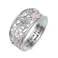 Anillo de dedo de aleación de Zinc, chapado en color de plata, diverso tamaño para la opción & para mujer & esmalte & con diamantes de imitación, Vendido por UD