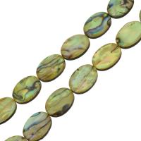 Abalone Shell Beads, Flat Oval, epoxy gel & double-sided Approx 0.5mm Approx 15.5 Inch, Approx 