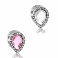 Crystal Zinc Alloy European Beads, with Crystal, platinum color plated, without troll & faceted & with rhinestone Approx 4mm 