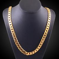 Brass Chain Necklace, gold color plated, snake chain & for woman, 8mm Approx 20 Inch 
