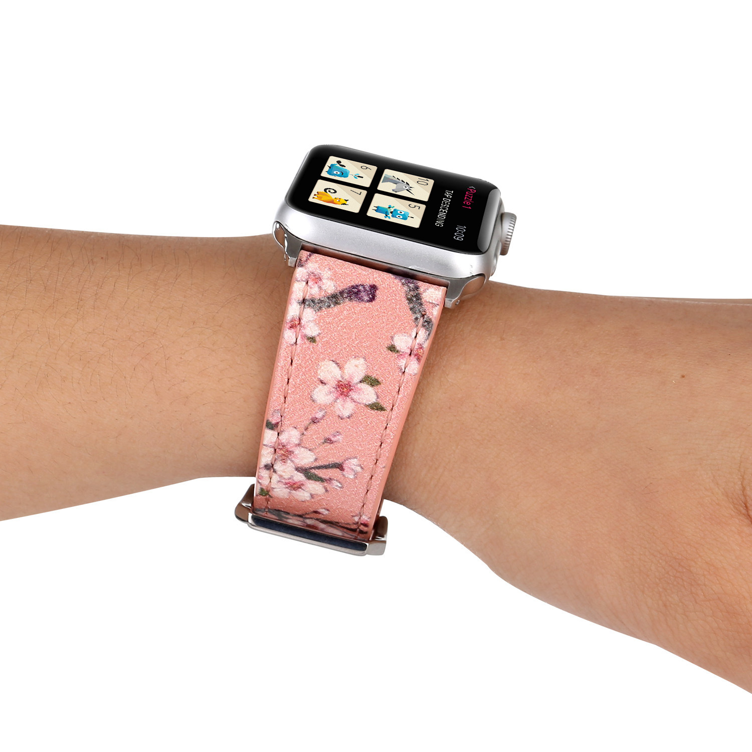 Cuir bracelet de montre, avec acier inoxydable, acier inoxydable fermoir bande de montre, normes différentes pour le choix, plus de couleurs à choisir, Longueur:Environ 7 pouce, Vendu par PC