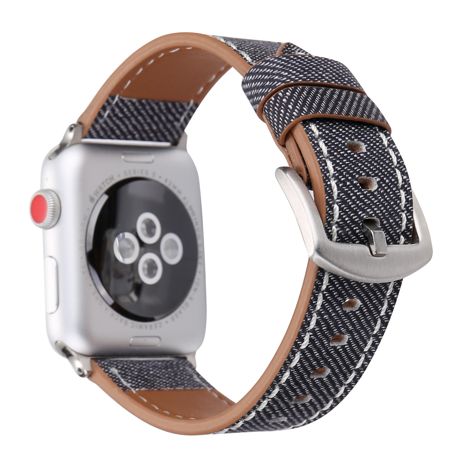 Leather Watch Band, with Stainless Steel, stainless steel watch band clasp, different size for choice, more colors for choice, Length:Approx 7.5 Inch, Sold By PC