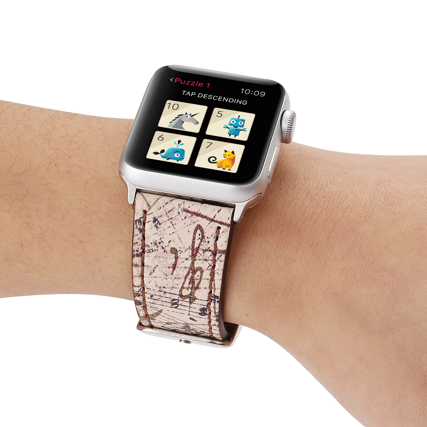 Leder Uhrband, mit Edelstahl, Edelstahl Uhrenbandverschluss, verschiedene Größen vorhanden & verschiedene Muster für Wahl, Länge:ca. 7.5 ZollInch, verkauft von PC