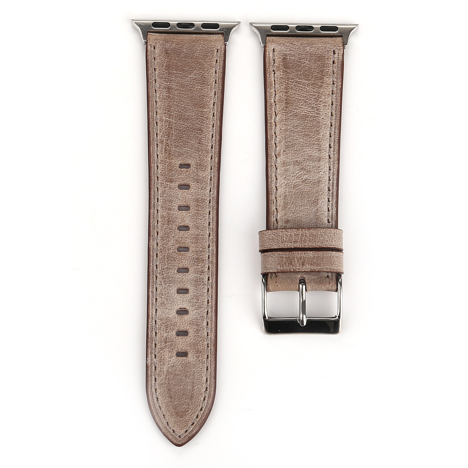 Leather Watch Band, with Stainless Steel, stainless steel watch band clasp, different size for choice, more colors for choice, Length:Approx 7 Inch, Sold By PC