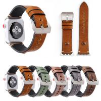 Leather Watch Band, with Stainless Steel, stainless steel watch band clasp Approx 8 Inch 