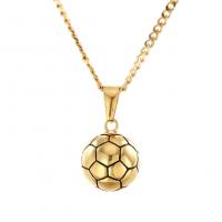 Stainless Steel Sweater Chain Necklace, Football, gold color plated, Unisex & curb chain & blacken Approx 24 Inch 