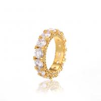 Cubic Zircon Brass Finger Ring, plated & for woman & with cubic zirconia 5mm 